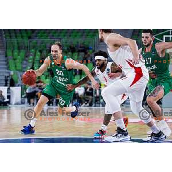 Klemen Prepelic in action during BKT EuroCup 2023-2024 regular season basketball match between Cedevita Olimpija (SLO) and Prometej Slobozhanske (UKR) in Ljubljana, Slovenia on October 25, 2023