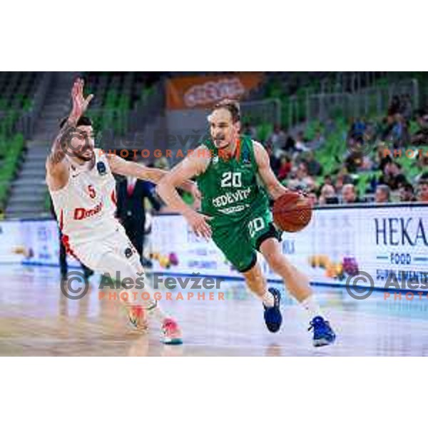 Klemen Prepelic in action during BKT EuroCup 2023-2024 regular season basketball match between Cedevita Olimpija (SLO) and Prometej Slobozhanske (UKR) in Ljubljana, Slovenia on October 25, 2023