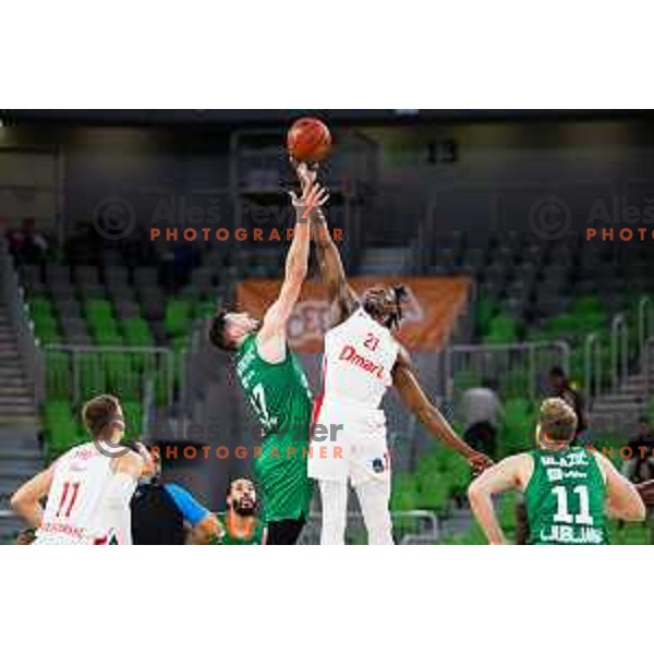 Karlo Matkovic in action during BKT EuroCup 2023-2024 regular season basketball match between Cedevita Olimpija (SLO) and Prometej Slobozhanske (UKR) in Ljubljana, Slovenia on October 25, 2023