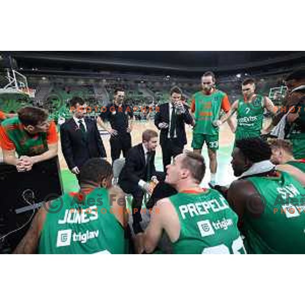 Assistant coach Andrea Turchetto during BKT EuroCup 2023-2024 regular season basketball match between Cedevita Olimpija (SLO) and Prometej Slobozhanske (UKR) in Ljubljana, Slovenia on October 25, 2023