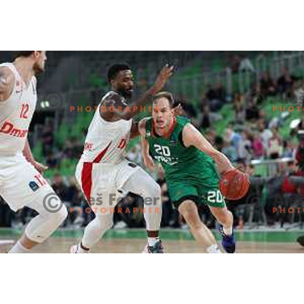 Klemen Prepelic in action during BKT EuroCup 2023-2024 regular season basketball match between Cedevita Olimpija (SLO) and Prometej Slobozhanske (UKR) in Ljubljana, Slovenia on October 25, 2023