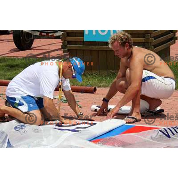 Gasper Vincec (SLO) competing in finn class at 2008 Olympic games in Beijing, China. Sailing competition was held in Qingdao. 