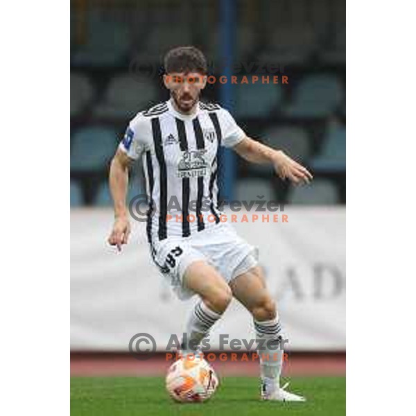 Dardan Shabanhaxhaj in action during Prva liga Telemach 2023/2024 football match between Radomlje and Mura in Domzale, Slovenia on October 29, 2023