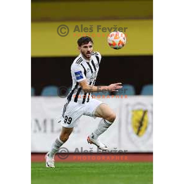 Dardan Shabanhaxhaj in action during Prva liga Telemach 2023/2024 football match between Radomlje and Mura in Domzale, Slovenia on October 29, 2023