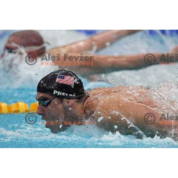 Michael Phelps (USA) won gold olympic medal in swimming at 200 meters butterfly at Olympic ames in Beijing , China 13.8.2008 