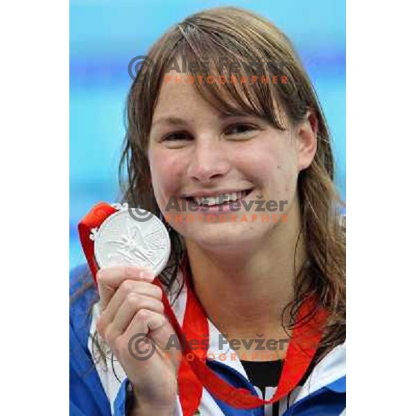 Sara Isakovic (SLO) won silver olympic medal in swimming at 200 meters freestyle in Beijing, China 13.8.2008 