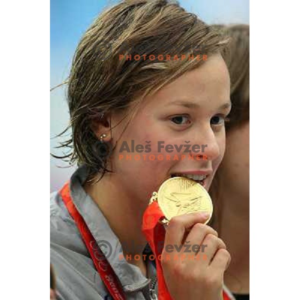 Federica Pellegrini (ITA) won gold olympic medal in swimming at 200 meters freestyle in Beijing, China 13.8.2008 