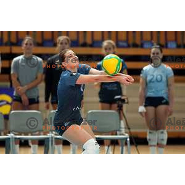 Asja Sen of Calcit Volley in action during CEV Women’s Champions League match between Calcit Volley and Grot Budowlani Lodz in Ljubljana on November 14, 2023