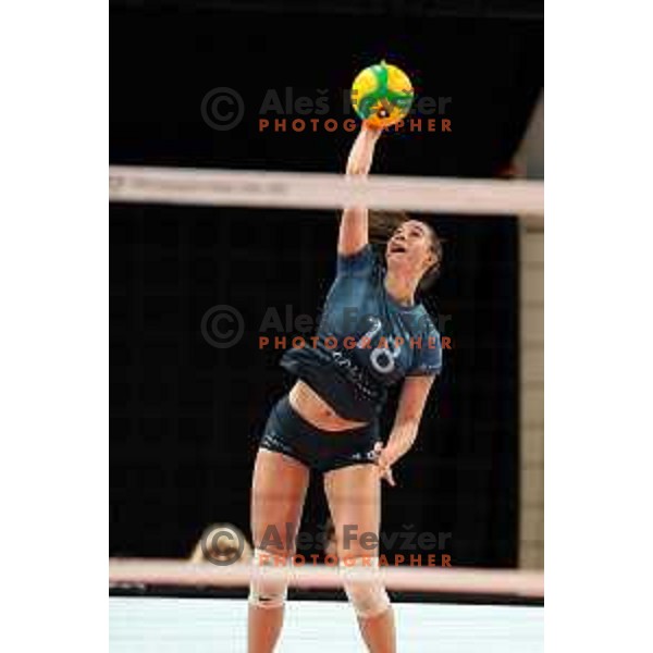 Masa Pucelj of Calcit Volley in action during CEV Women’s Champions League match between Calcit Volley and Grot Budowlani Lodz in Ljubljana on November 14, 2023