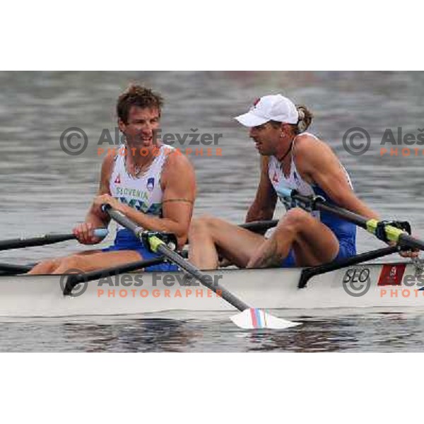  Iztok Cop, Luka Spik at finish of semifinals in Beijing, China 13.8.2008