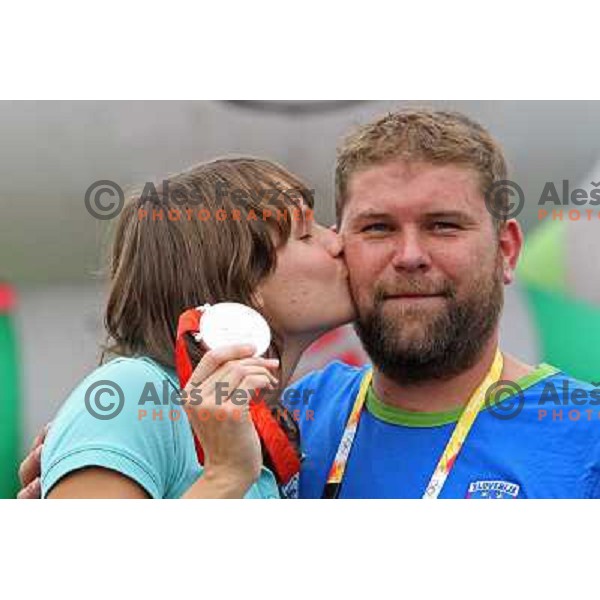 Sara Isakovic (SLO) and her coach Miha Potocnik in Olympic village after she won silver olympic medal in swimming at 200 meters freestyle in Beijing, China 13.8.2008 