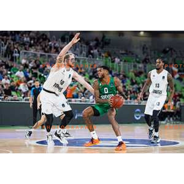In action during BKT EuroCup basketball match between Cedevita Olimpija (SLO) and Veolia Towers Hamburg in Stozice Hall, Ljubljana, Slovenia on November 15, 2023