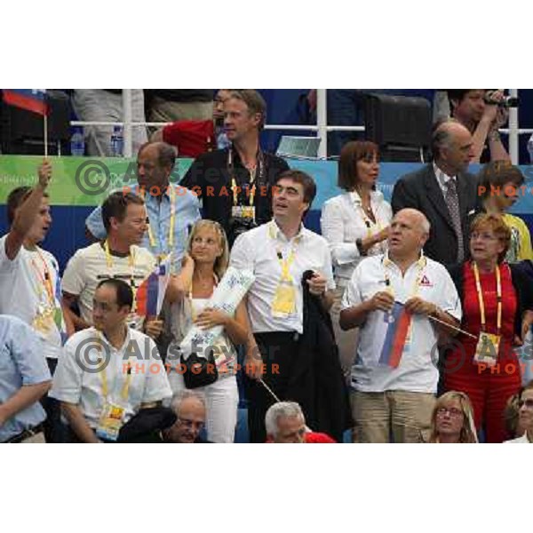 Jagodic, Zver, Kocijancic at swimming competition in Beijing, China 13.3.2008 