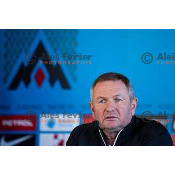 Matjaz Kek, head coach of Slovenia during press conference prior to European Qualifiers between Slovenia and Kazahstan in NNC, Brdo pri Kranju, Slovenia on November 19, 2023