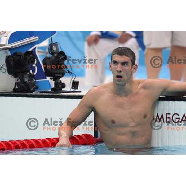 Michael Phelps (USA) won gold olympic medal in swimming at 200 meters butterfly at Olympic ames in Beijing , China 13.8.2008 