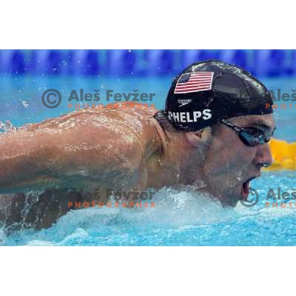 Michael Phelps (USA) won gold olympic medal in swimming at 200 meters butterfly at Olympic ames in Beijing , China 13.8.2008 