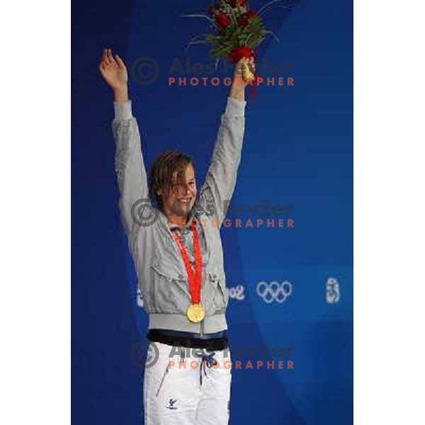 Federica Pellegrini (ITA) won gold olympic medal in swimming at 200 meters freestyle in Beijing, China 13.8.2008 