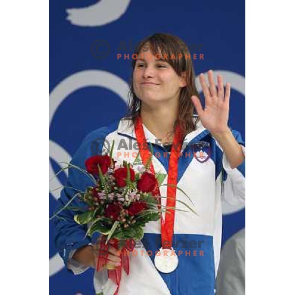 Sara Isakovic (SLO) won silver olympic medal in swimming at 200 meters freestyle in Beijing, China 13.8.2008 