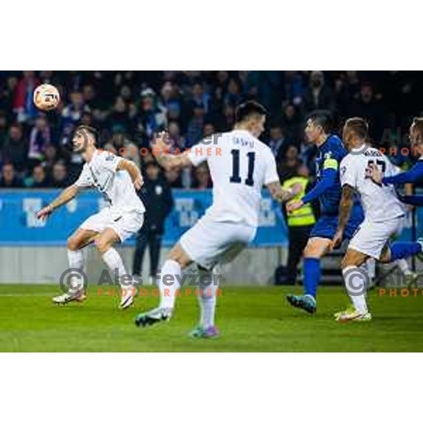 Andraz Sporar of Slovenia in action during UEFA Euro 2024 Qualifying match between Slovenia and Kazakhstan in Ljubljana, Slovenia on November 20, 2023
