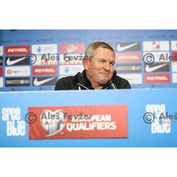 Matjaz Kek, head coach of Slovenia at press conference after EURO 2024 Qualifiers between Slovenia and Kazakhstan in Ljubljana, Slovenia on November 20, 2023