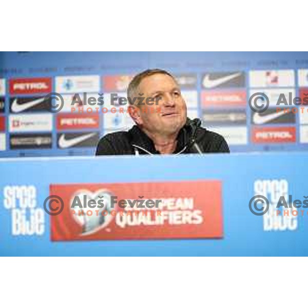 Matjaz Kek, head coach of Slovenia at press conference after EURO 2024 Qualifiers between Slovenia and Kazakhstan in Ljubljana, Slovenia on November 20, 2023