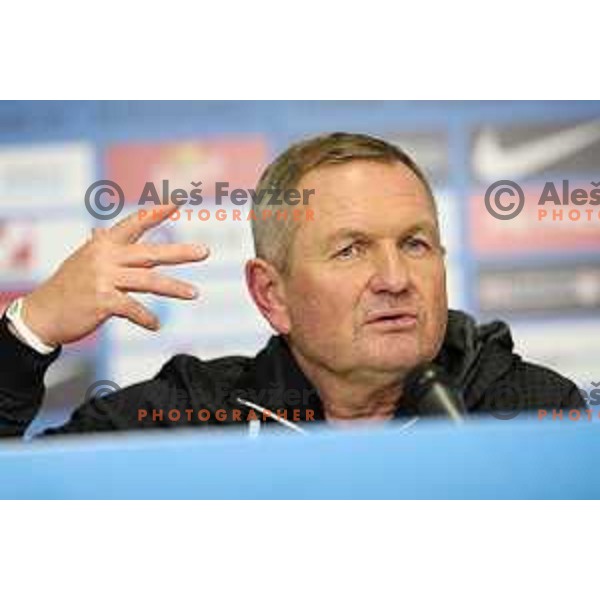 Matjaz Kek, head coach of Slovenia at press conference after EURO 2024 Qualifiers between Slovenia and Kazakhstan in Ljubljana, Slovenia on November 20, 2023