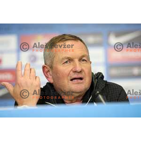 Matjaz Kek, head coach of Slovenia at press conference after EURO 2024 Qualifiers between Slovenia and Kazakhstan in Ljubljana, Slovenia on November 20, 2023