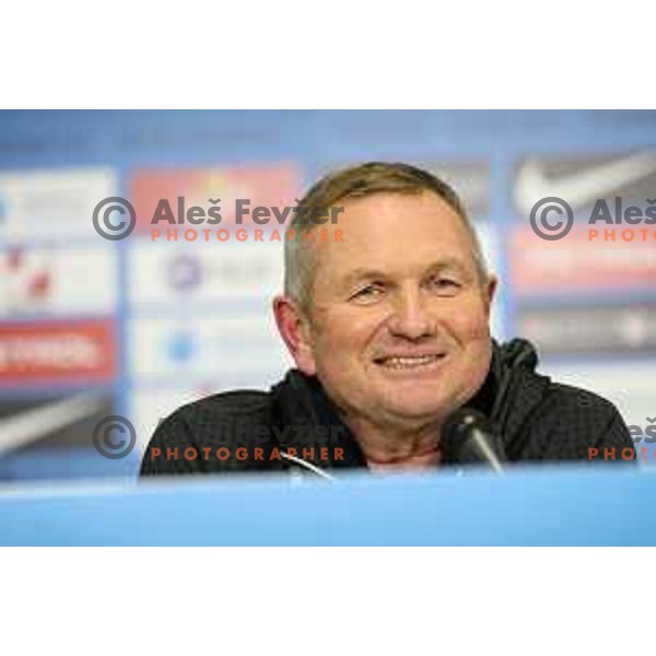 Matjaz Kek, head coach of Slovenia at press conference after EURO 2024 Qualifiers between Slovenia and Kazakhstan in Ljubljana, Slovenia on November 20, 2023