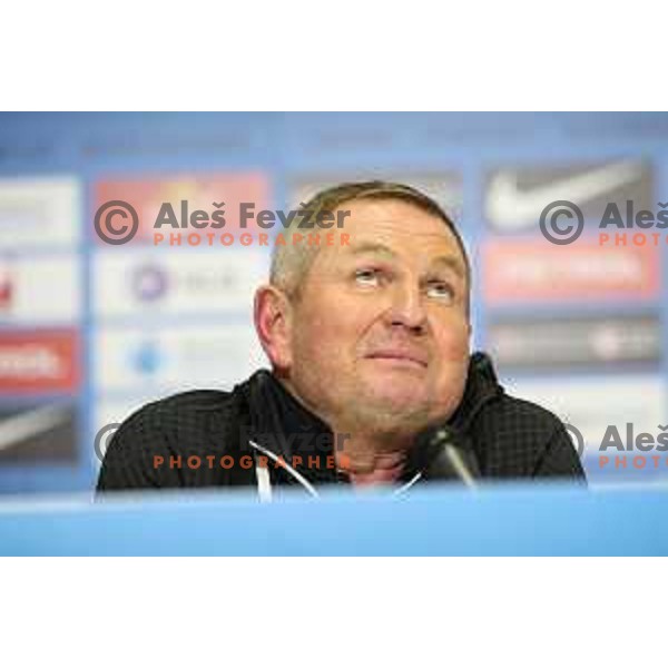 Matjaz Kek, head coach of Slovenia at press conference after EURO 2024 Qualifiers between Slovenia and Kazakhstan in Ljubljana, Slovenia on November 20, 2023