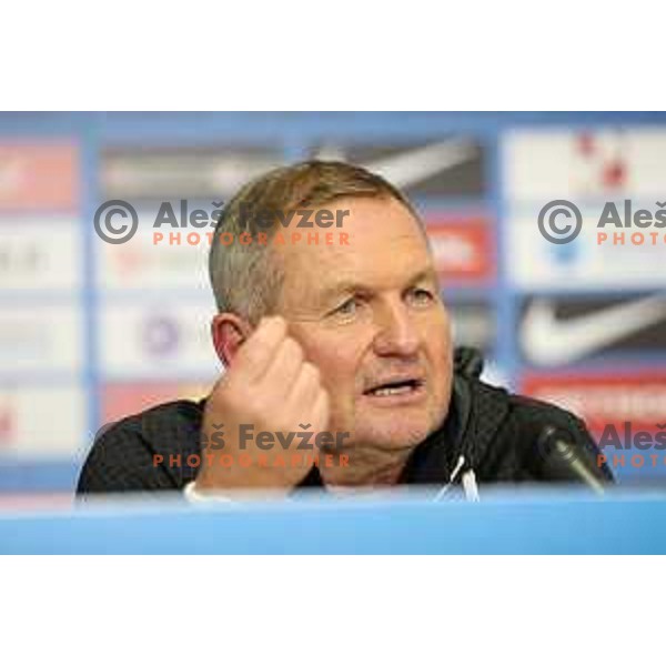 Matjaz Kek, head coach of Slovenia at press conference after EURO 2024 Qualifiers between Slovenia and Kazakhstan in Ljubljana, Slovenia on November 20, 2023