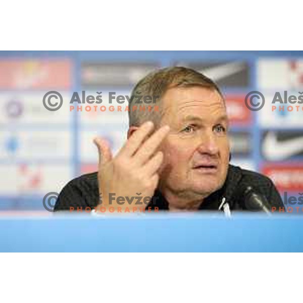 Matjaz Kek, head coach of Slovenia at press conference after EURO 2024 Qualifiers between Slovenia and Kazakhstan in Ljubljana, Slovenia on November 20, 2023