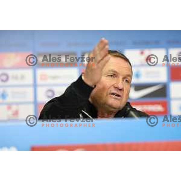 Matjaz Kek, head coach of Slovenia at press conference after EURO 2024 Qualifiers between Slovenia and Kazakhstan in Ljubljana, Slovenia on November 20, 2023