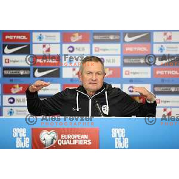 Matjaz Kek, head coach of Slovenia at press conference after EURO 2024 Qualifiers between Slovenia and Kazakhstan in Ljubljana, Slovenia on November 20, 2023