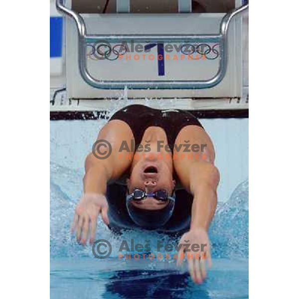 Anja Carman (SLO) swimms in qualifiaction at 200 meter backstroke at Olympic games in Beijing, China 14.8.2008 