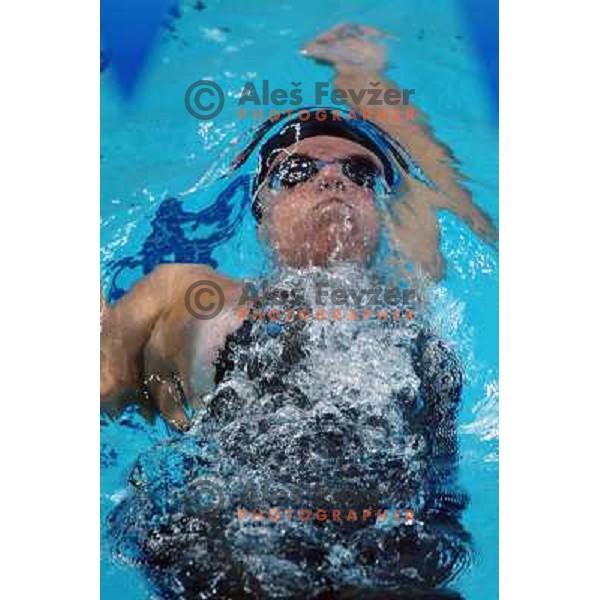Anja Carman (SLO) swimms in qualifiaction at 200 meter backstroke at Olympic games in Beijing, China 14.8.2008 