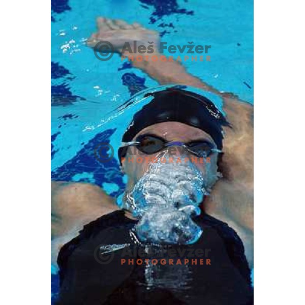 Anja Carman (SLO) swimms in qualifiaction at 200 meter backstroke at Olympic games in Beijing, China 14.8.2008 