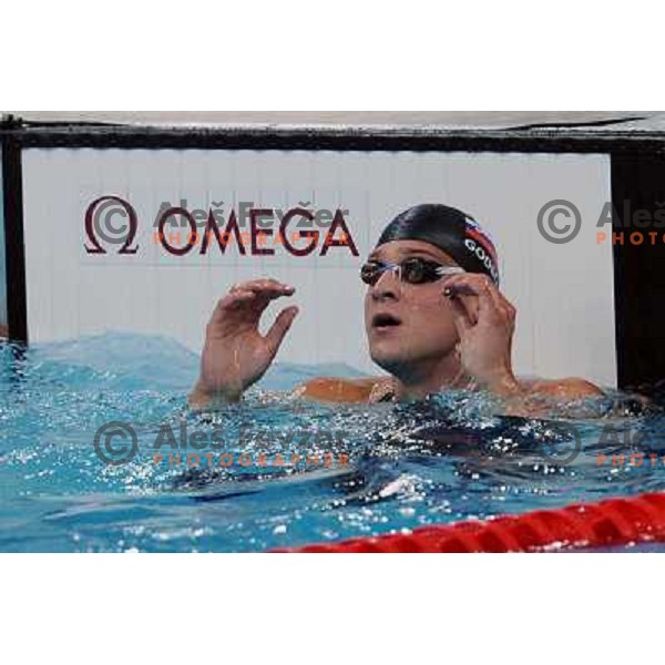 Jernej Godec (SLO) swimms in qualifiaction at 200 meter backstroke at Olympic games in Beijing, China 14.8.2008 