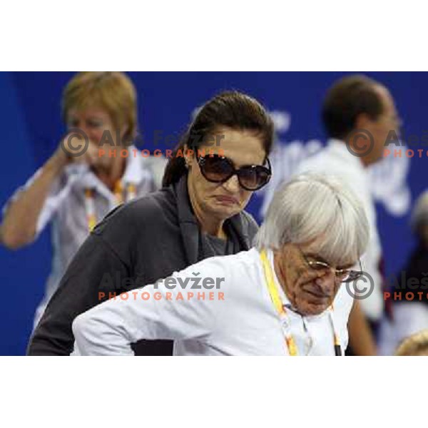 Bernie and Slavia Eccelstone at handball match Croatia- France at Olympic games in Beijing, China 14.8.2008. France won 23:19 