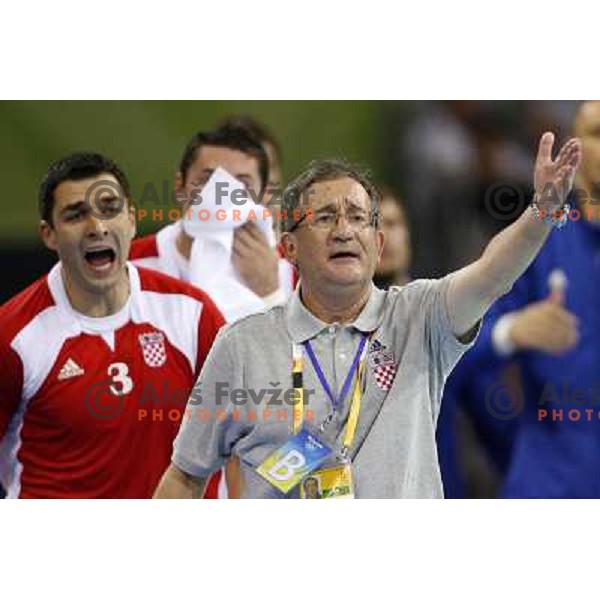 Lino Cervar, coach of Croatia at handball match Croatia- France at Olympic games in Beijing, China 14.8.2008. France won 23:19 