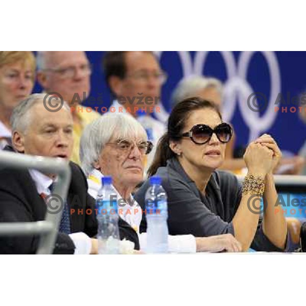 Bernie and Slavica Eccelstone at handball match Croatia- France at Olympic games in Beijing, China 14.8.2008. France won 23:19 