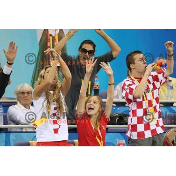 Bernie and Slavica Eccelstone at handball match Croatia- France at Olympic games in Beijing, China 14.8.2008. France won 23:19 