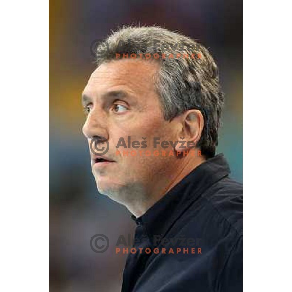 Claude Onesta, coach of France at handball match Croatia- France at Olympic games in Beijing, China 14.8.2008. France won 23:19 