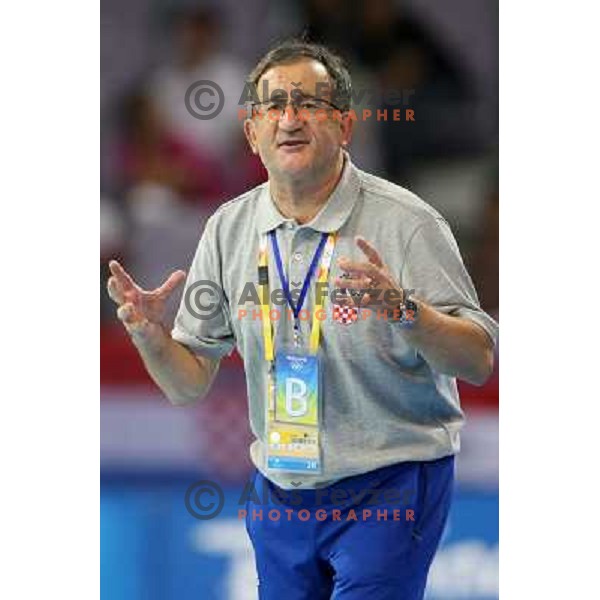 Lino Cervar, coach of Croatia at handball match Croatia- France at Olympic games in Beijing, China 14.8.2008. France won 23:19 