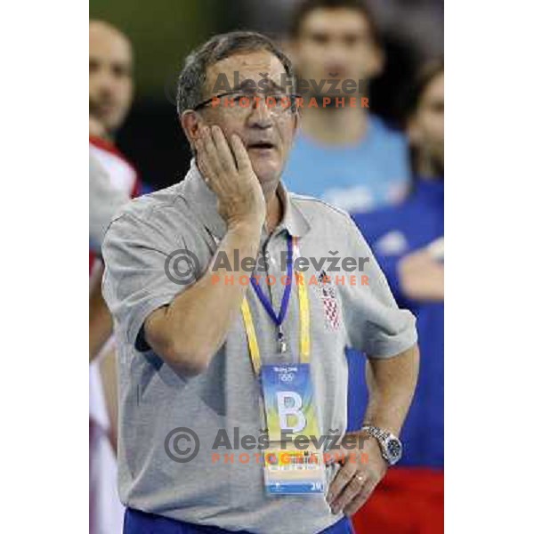 Lino Cervar, coach of Croatia at handball match Croatia- France at Olympic games in Beijing, China 14.8.2008. France won 23:19 