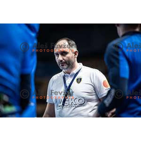 Alem Toskic, head coach of RK Celje PL during EHF Champions League handball match between RK Pivovarna Lasko Celje and Wisla Plock in Dvorana Zlatorog, Celje, Slovenia on November 29, 2023. Photo: Jure Banfi