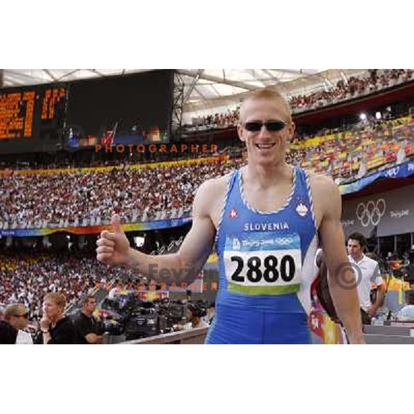 Matic Osovnikar( SLO) at qualification run at 100 meters at Olympic games in Beijing, China 15.8.2008 Photo by Ales Fevzer 