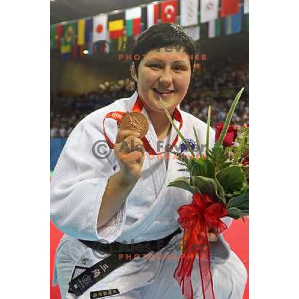 Lucija Polavder (SLO) winning bronze olympic medal in judo category +78 kg at Olympic games in Beijing, China 15.8.2008 