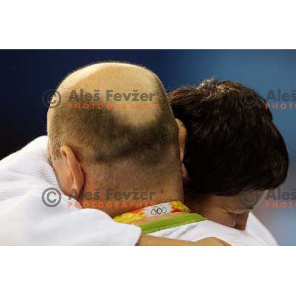 Lucija Polavder (SLO) winning bronze olympic medal in judo category +78 kg at Olympic games in Beijing, China 15.8.2008 