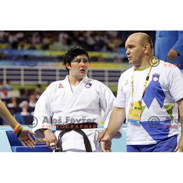 Lucija Polavder (SLO) winning bronze olympic medal in judo category +78 kg at Olympic games in Beijing, China 15.8.2008 