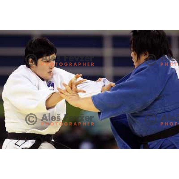Lucija Polavder (SLO) winning bronze olympic medal in judo category +78 kg at Olympic games in Beijing, China 15.8.2008 